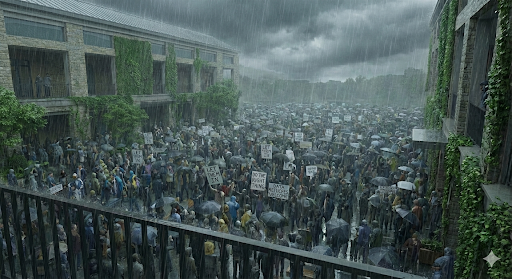 Protest at Library Plaza
